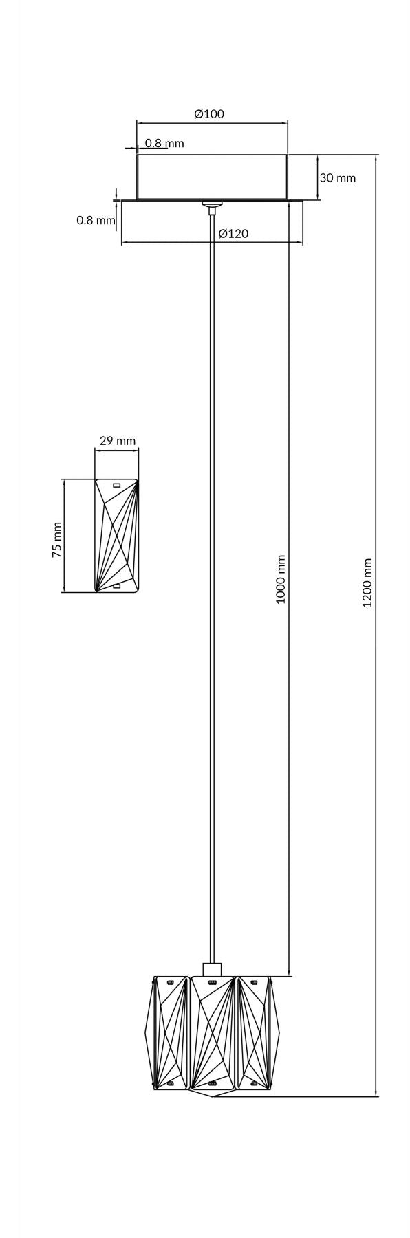 Aurora 1 Light Extra Small Crystal Pendant