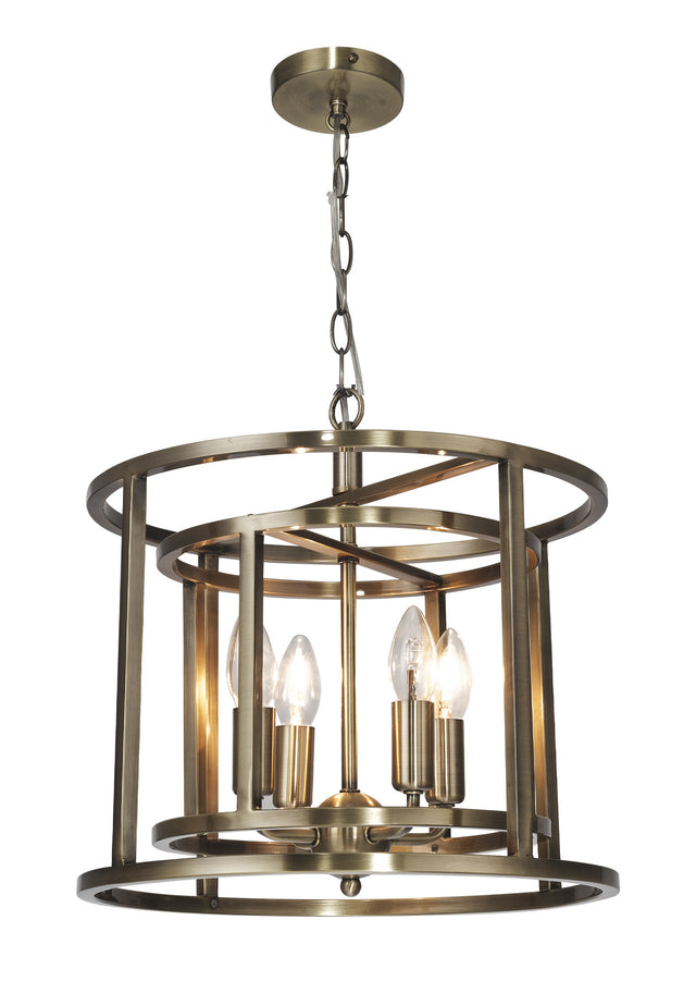 Chester 4 Light Pendant Antique Brass