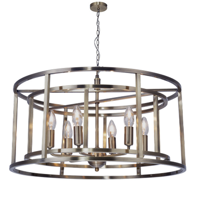 Chester 6 Light Pendant Antique Brass