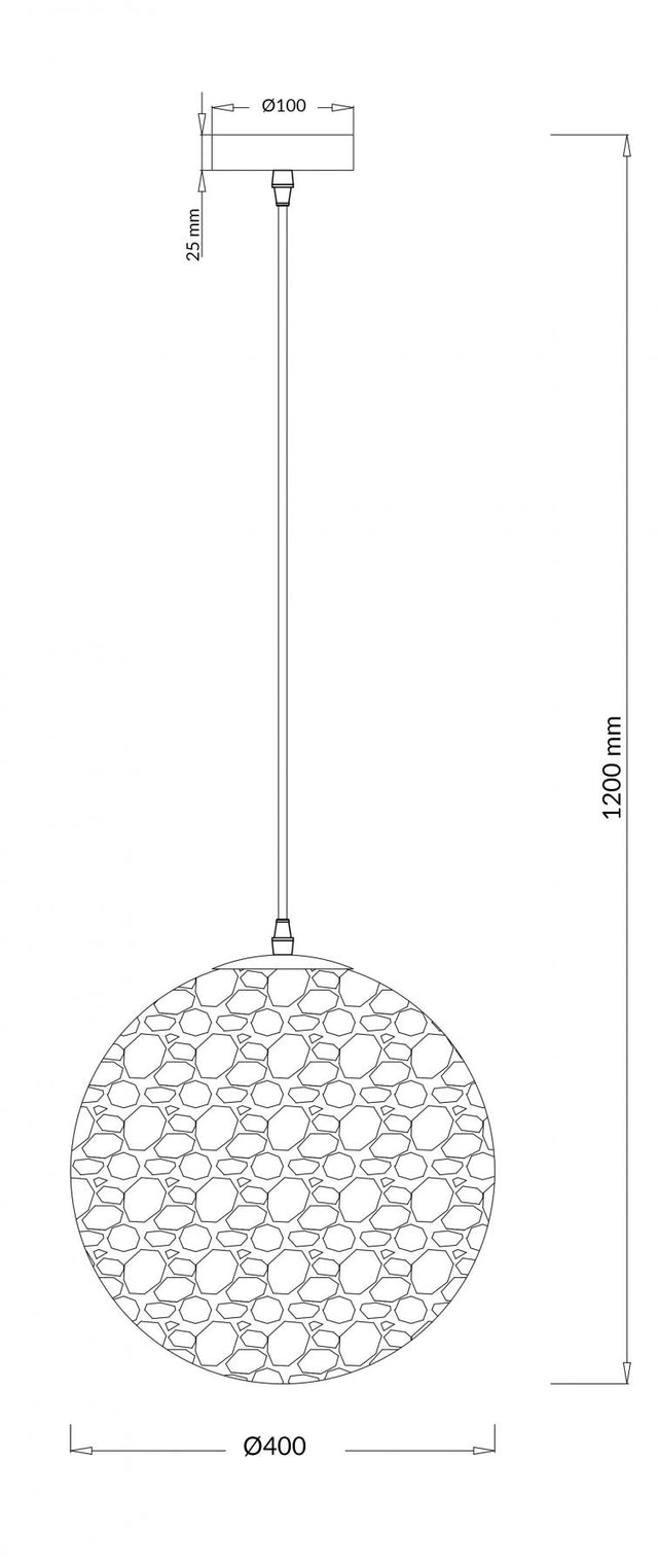 Craco Gold Ball Pendant 400mm