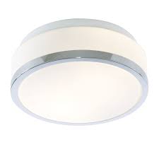 CHEESE - BATHROOM - IP44 2LT FLUSH, OPAL WHITE GLASS SHADE, SATIN SILVER TRIM DIA 23CM