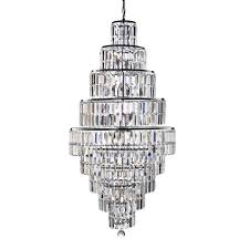 EMPIRE - 13LT CHANDELIER, CHROME, CLEAR CRYSTAL
