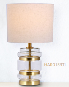Hartley Satin Brass Table Lamp with Shade