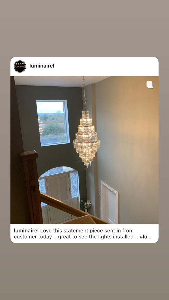 EMPIRE - 13LT CHANDELIER, CHROME, CLEAR CRYSTAL