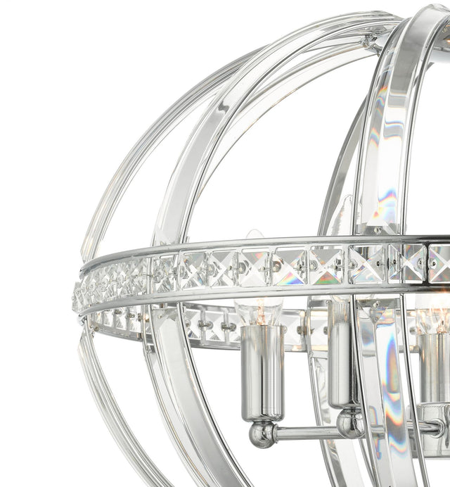 Laura 5 Light Oval Pendant Polished Chrome