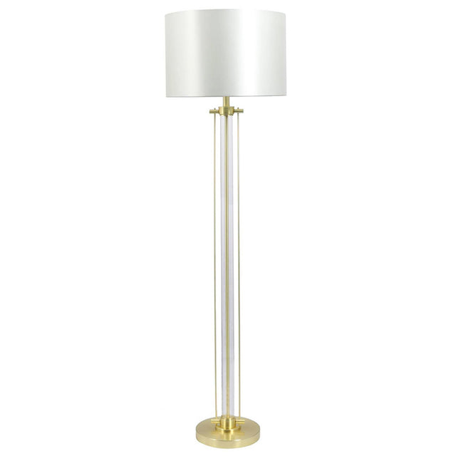 Malone Satin Brass Floor Lamp with Shade
