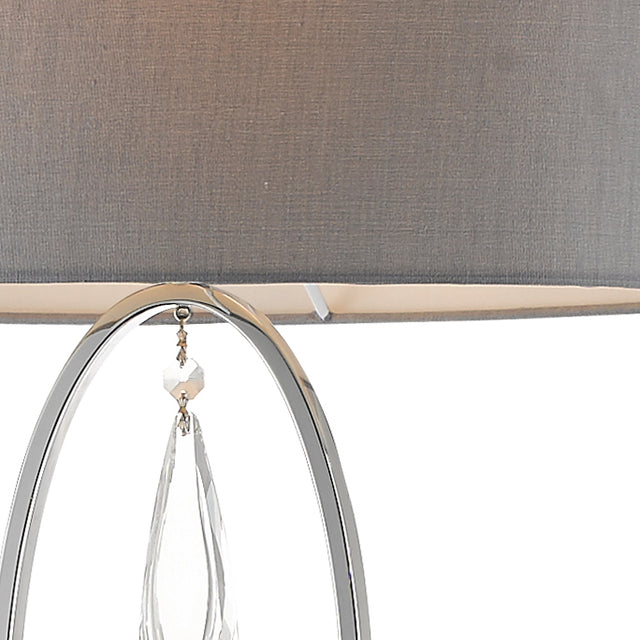 Markle Polished Chrome and Crystal Floor Lamp c/w Oval Shade