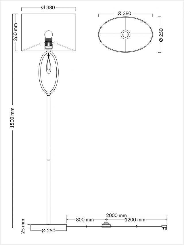 Markle Polished Chrome and Crystal Floor Lamp c/w Oval Shade