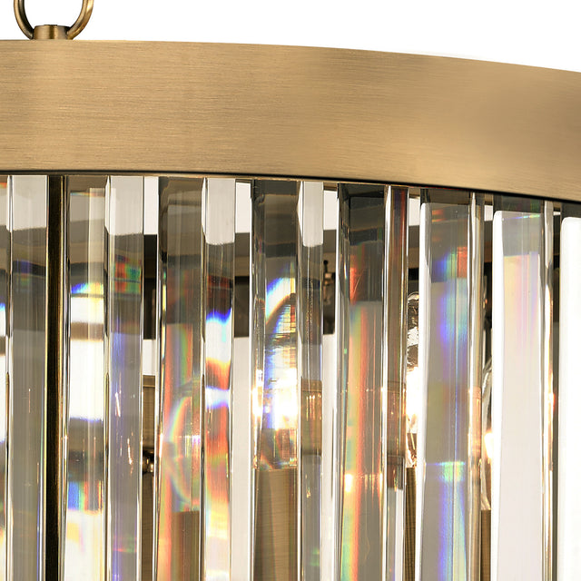 Pandora 5 Light Crystal Pendant Antique Brass