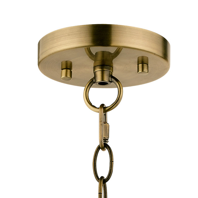 Pandora 1 Light Crystal Pendant Antique Brass