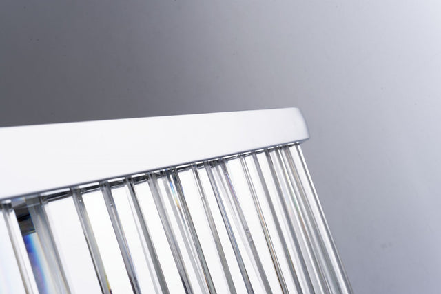 Pandora 5 Light Long Crystal Bar Pendant Satin Chrome