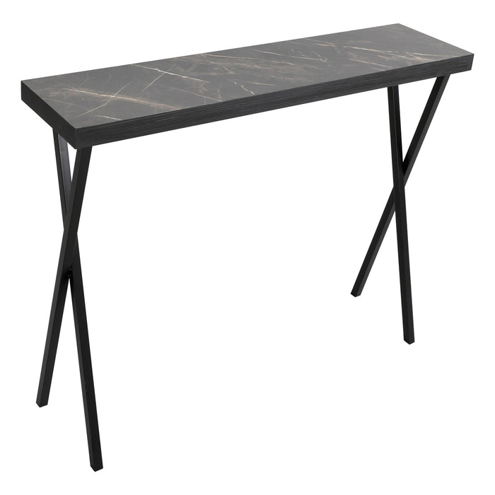 Data Console Table Dark Marble Effect