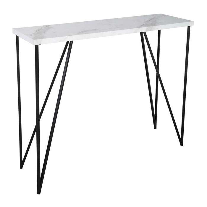 Fotini Console Table White Marble Effect