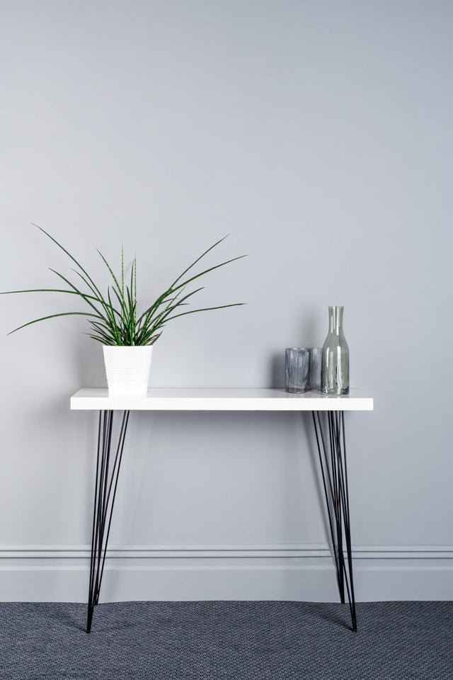 Fotini Console Table White Marble Effect
