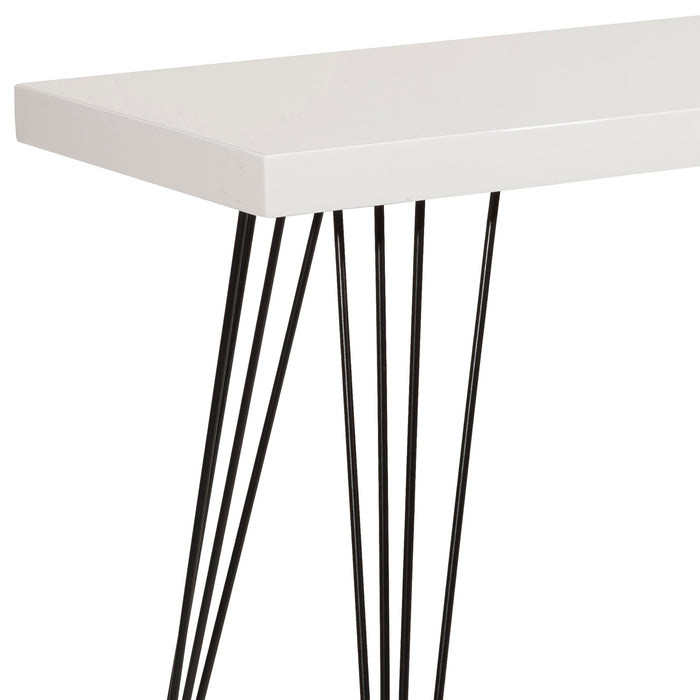 Leland Console Table Gloss White Top