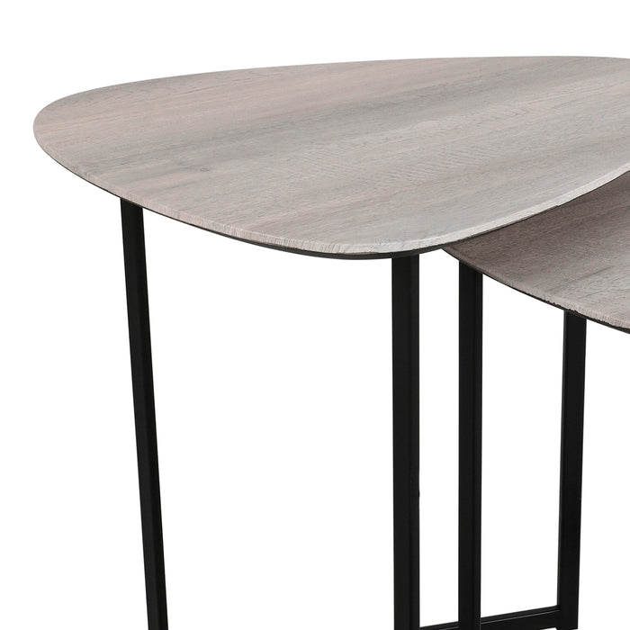 Mibello Nested Side Tables Light Oak Effect