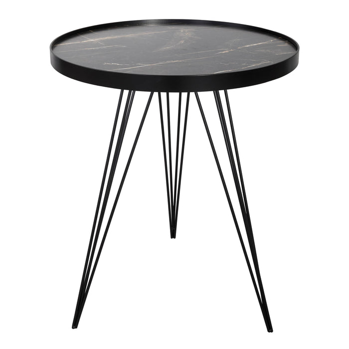 Rauma Round Side Table Dark Grey Stone Effect