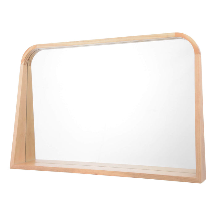 Fulgencio Rectangle Mirror With Shelf Light Oak 60 X 90cm