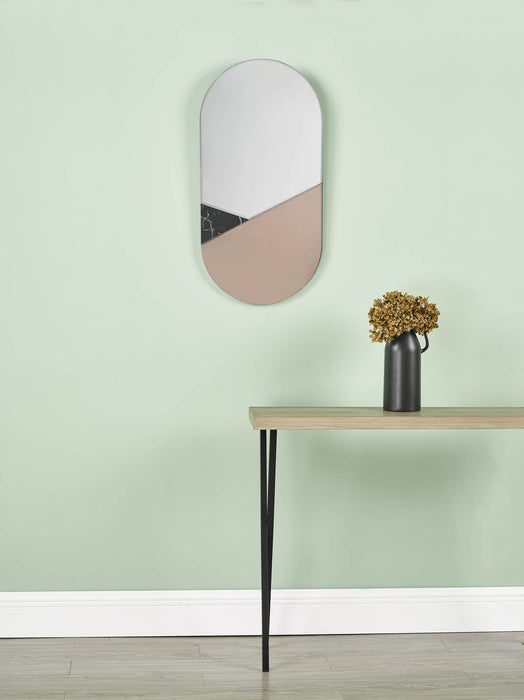 Jalisa Oval Mirror Rose Gold & Black 80cm x 40cm