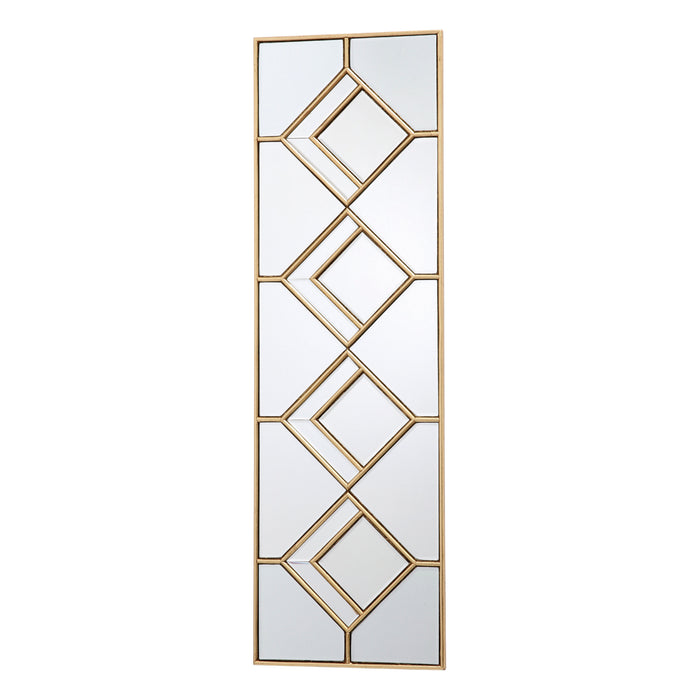 Kipton Rectangle Decorative Mirror with Gold Foil Detail 98 x 30cm