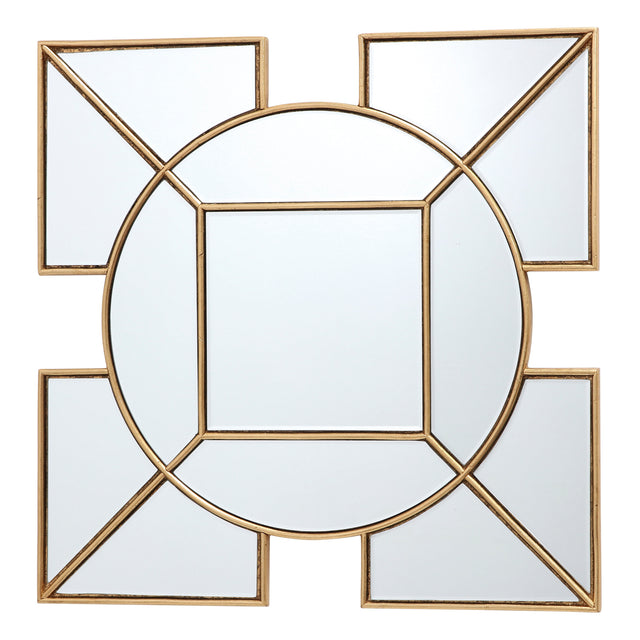 Lyshia Square Mirror With Gold Foil Detail 60cm
