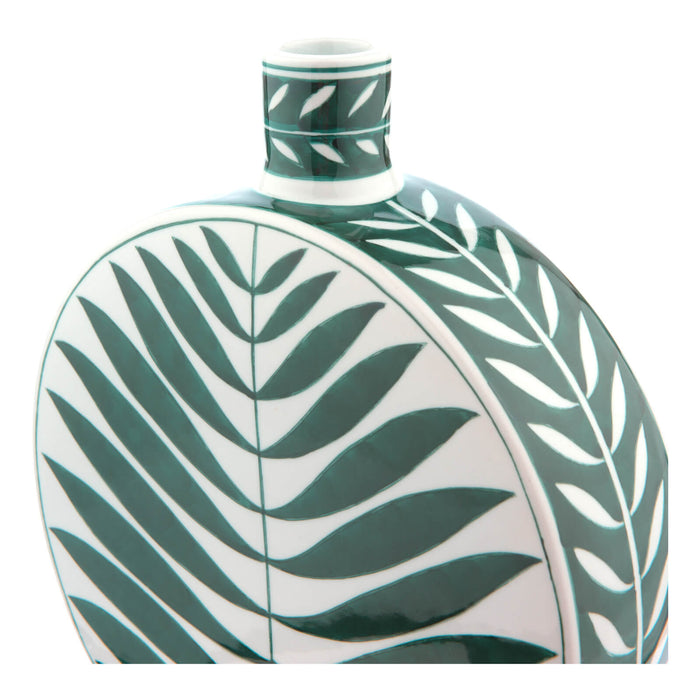 Ozanka Ceramic Green & White Vase