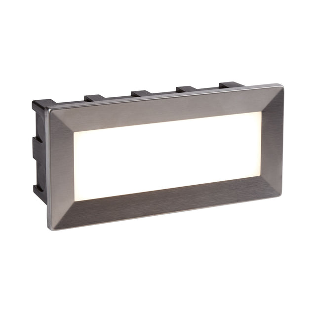 Ankle Outdoor Wall Light- Satin Silver Metal & Polycarbonate
