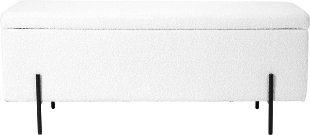 Catania BouclĆ© Fabric Storage Bench With Black Legs