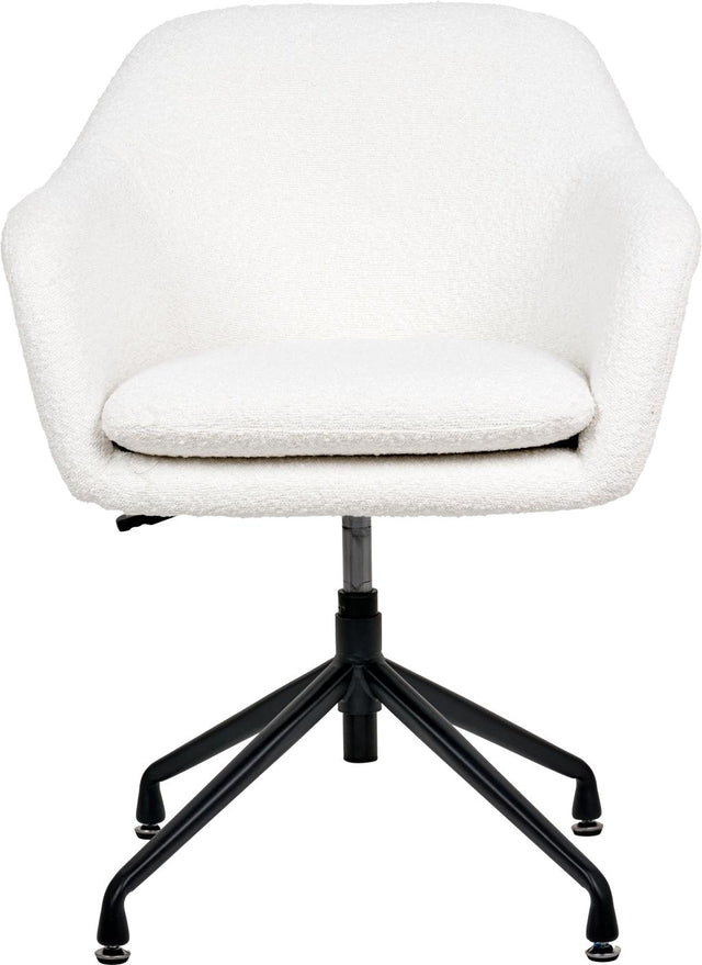 Rosolini BouclĆ© Fabric and Black Metal Swivel Rise and Fall Chair