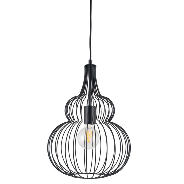 Dania Matt Black Metal Shaped Wire Pendant