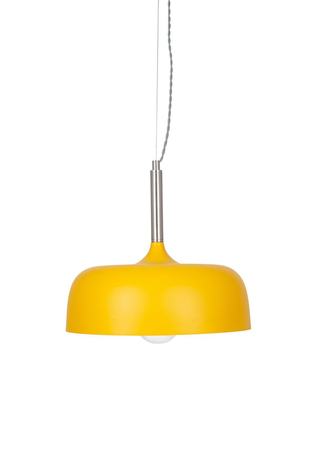 Anke Matt Mustard Domed Metal Pendant
