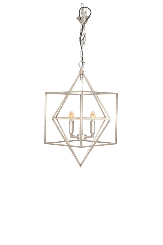 Sirius Antique Silver Metal Multi Arm Cube Pendant