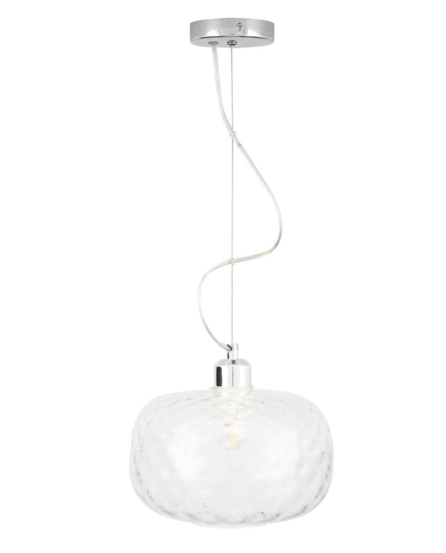 Azores Clear Textured Glass Oval Pendant