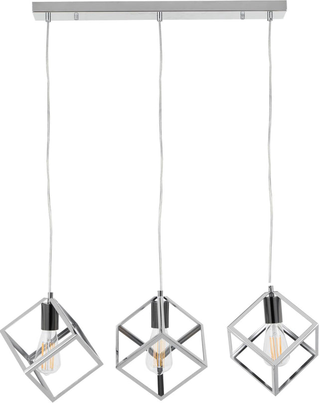 Alessio Shiny Nickel Metal Three Cube Pendant
