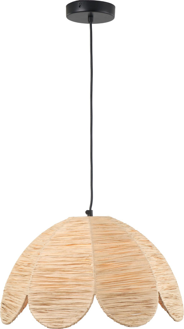 Petal Scalloped Natural Raffia Pendant