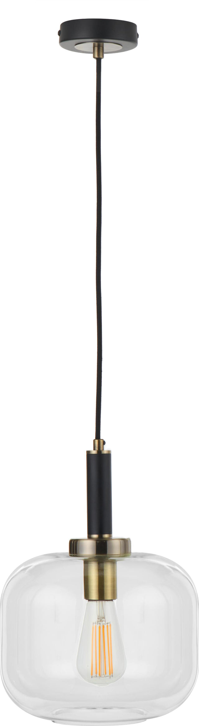 Florence Black Metal & Glass Pendant