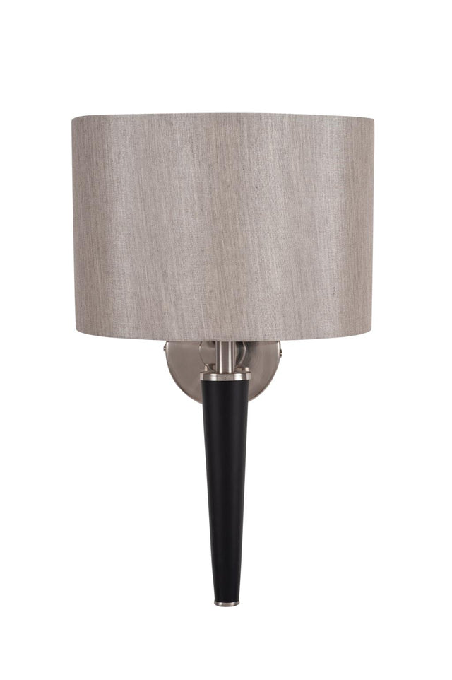Lowry Brushed Silver and Matt Black Metal Wall Lamp