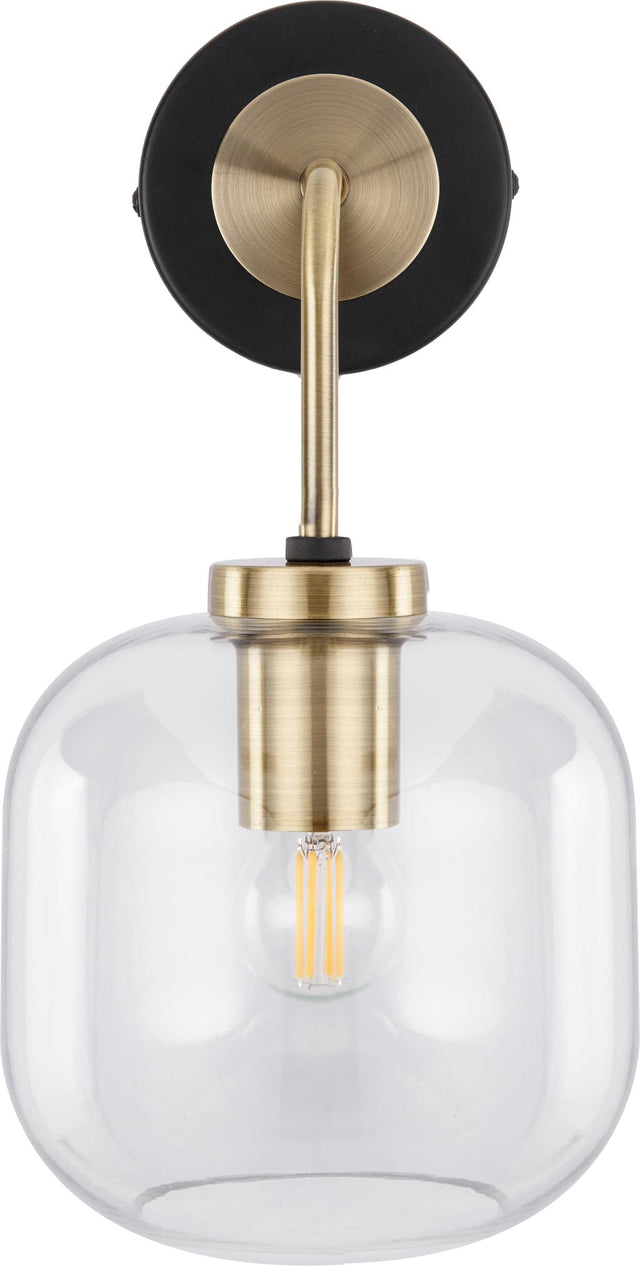 Florence Black Metal & Glass Wall Light
