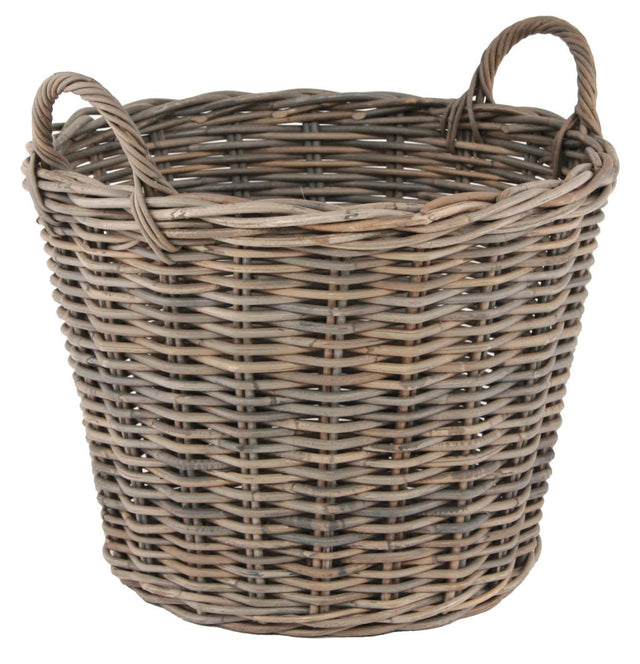 Grey Kubu Round Storage Basket