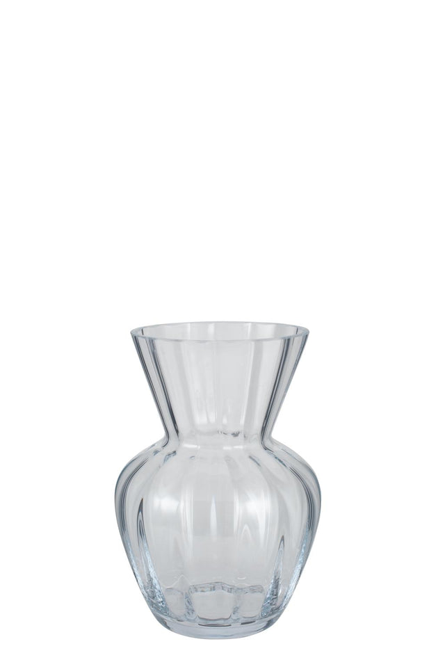 Clear Glass Striped Optic Posy Vase Small