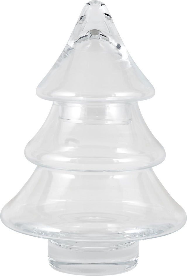 Clear Glass Christmas Tree Lidded Jar
