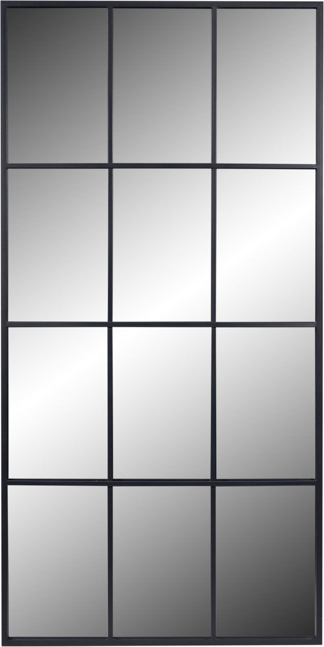 Dark Grey Metal 12 Section Floor Mirror
