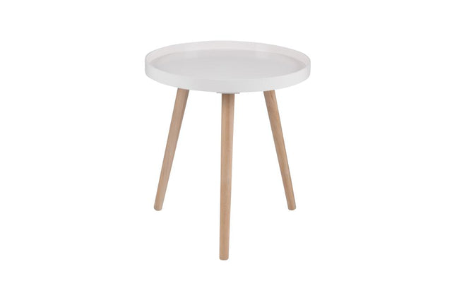 Halston Blush Wood Veneer and Natural Pine Wood Side Table