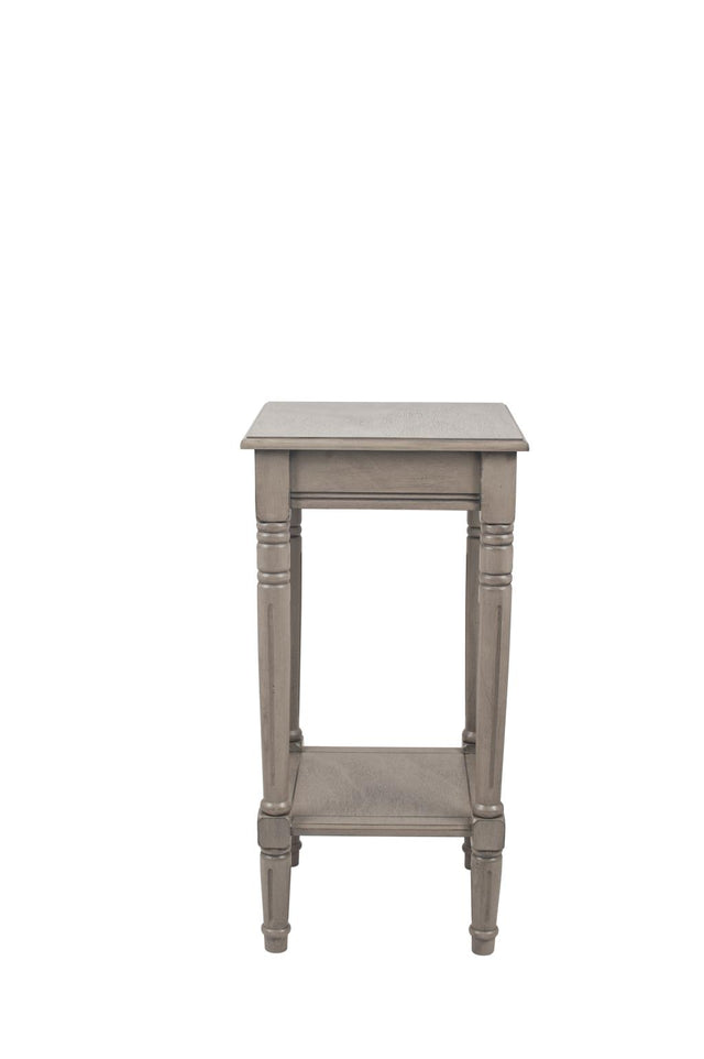 Heritage Taupe Pine Wood Accent Table