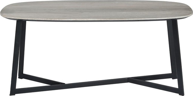 Ukiah Grey Oak Veneer and Black Metal Coffee Table