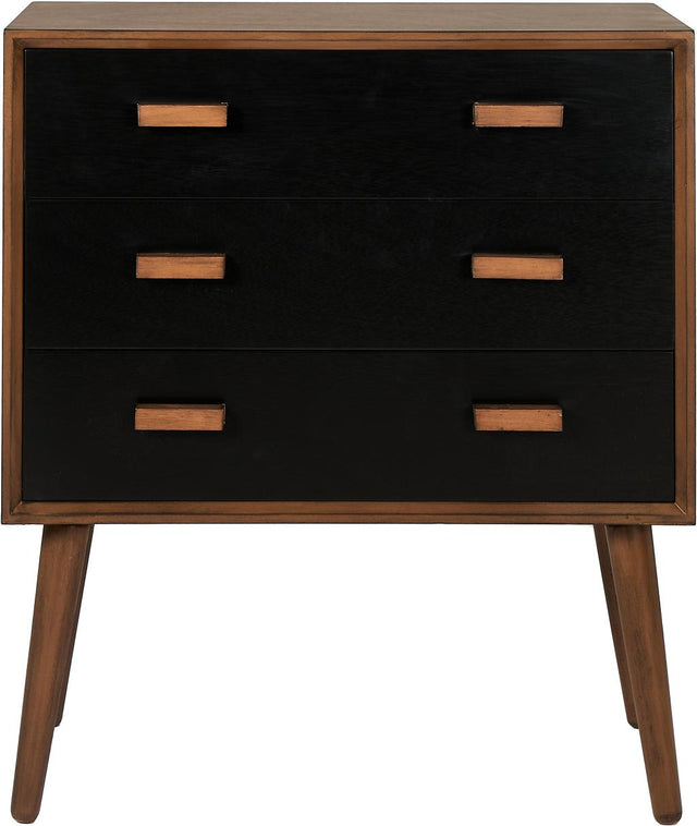 Klee Black Pine Wood 3 Drawer Unit