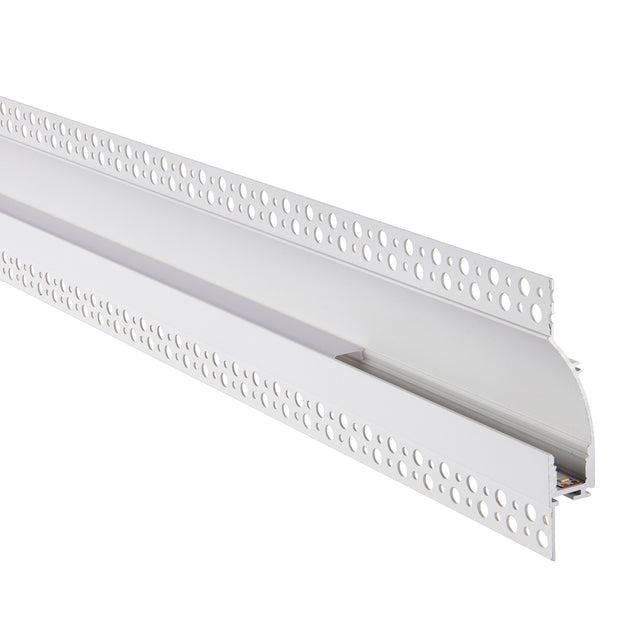 Rigel Wall Flange Plaster-in 2m Aluminium Profile/Extrusion White
