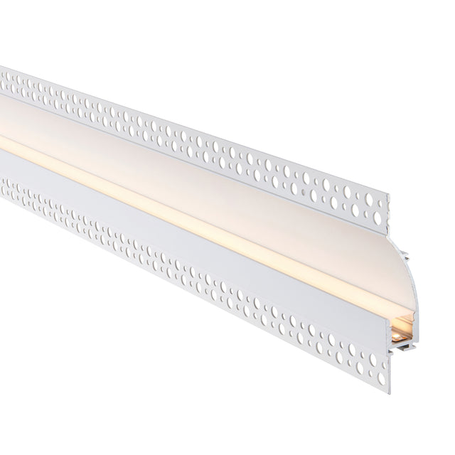 Rigel Wall Flange Plaster-in 2m Aluminium Profile/Extrusion White