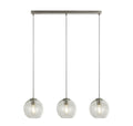 Balls 3Lt Bar Pendant - Chrome Metal & Clear Glass