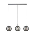 Balls 3Lt Bar Pendant - Chrome Metal & Smoked Glass
